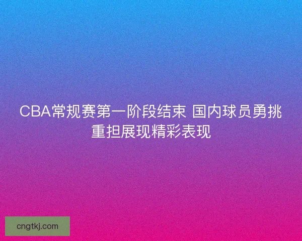 CBA常规赛第一阶段结束 国内球员勇挑重担展现精彩表现